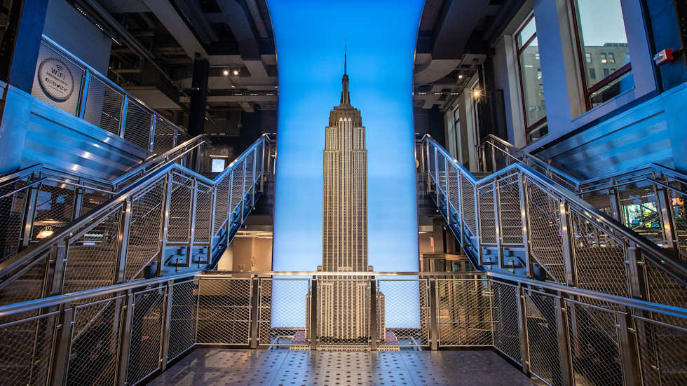 A two-story model of the Empire State Building in the landmark property’s new lobby.