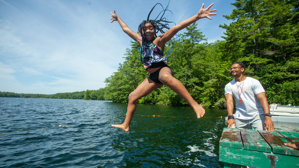 Summer fun at Camp Hale’s campus on Squam Lake, south of New Hampshire’s White Mountains, where American Tower and its nonprofit partner United South End Settlements (USES) launched the first U.S.-based Digital Community.