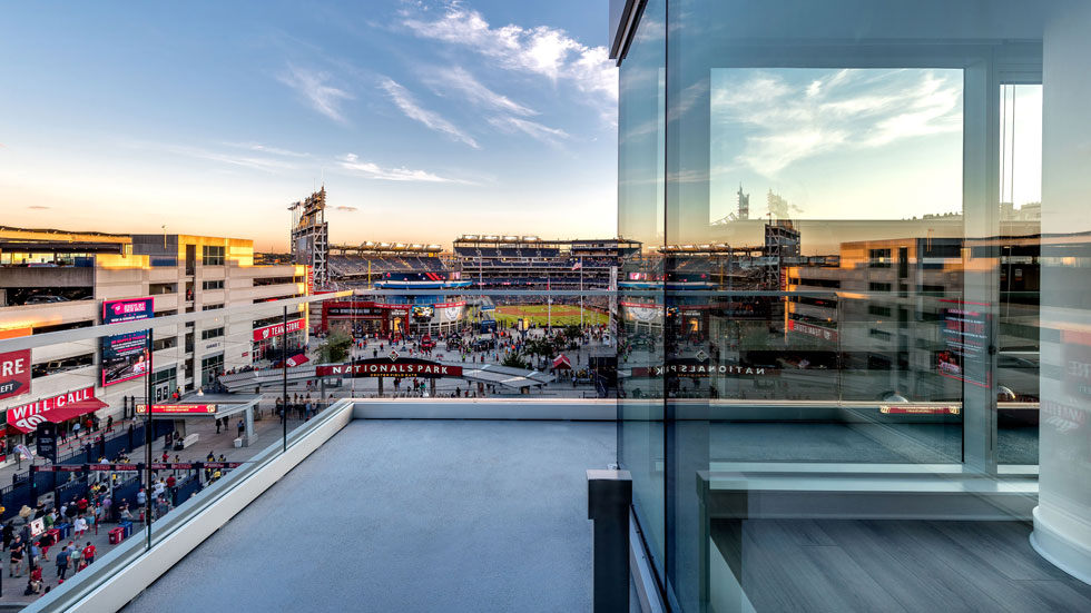 West Half apartment balcony in the Ballpark District.